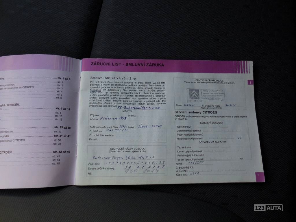 Citroën Berlingo, 2008 - pohled č. 10