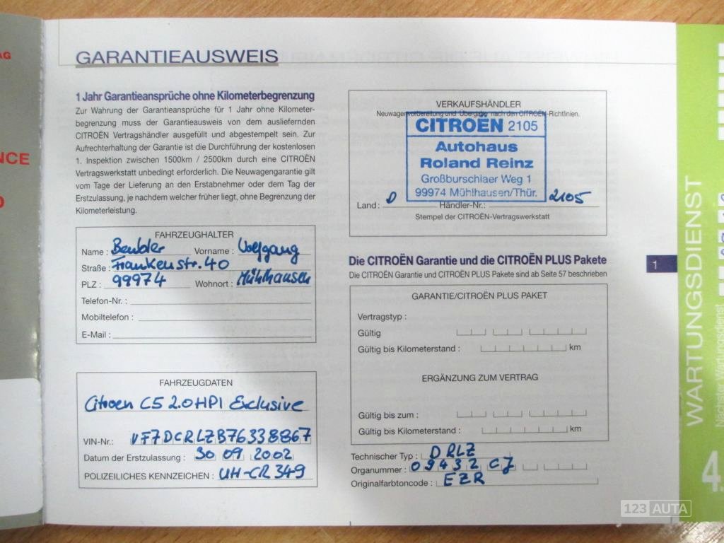 Citroën C5, 2002 - pohled č. 21