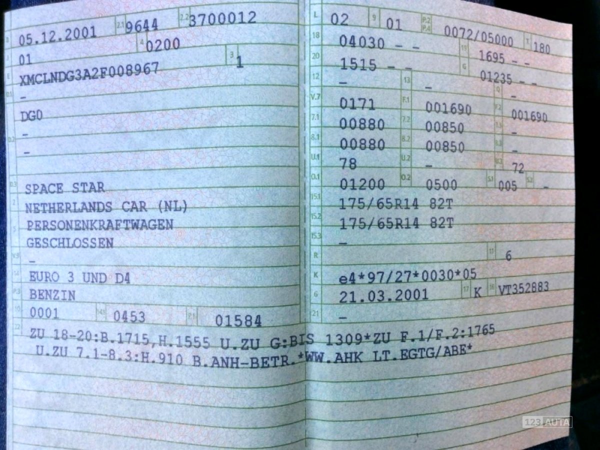 Mitsubishi Space Star, 2001 - pohled č. 4